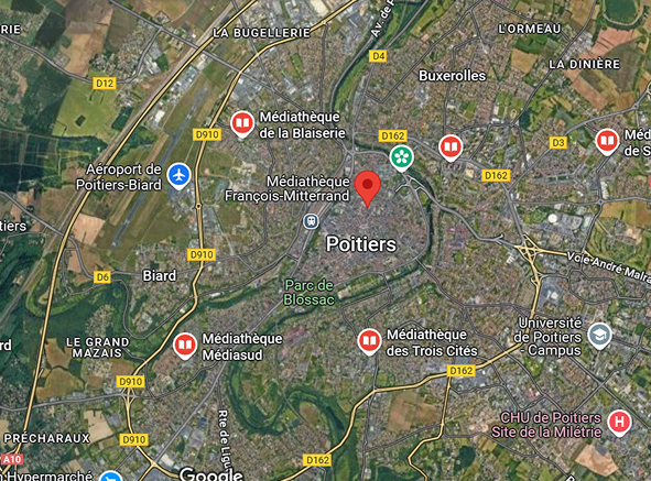 carte pour se rendre au club de Poitiers